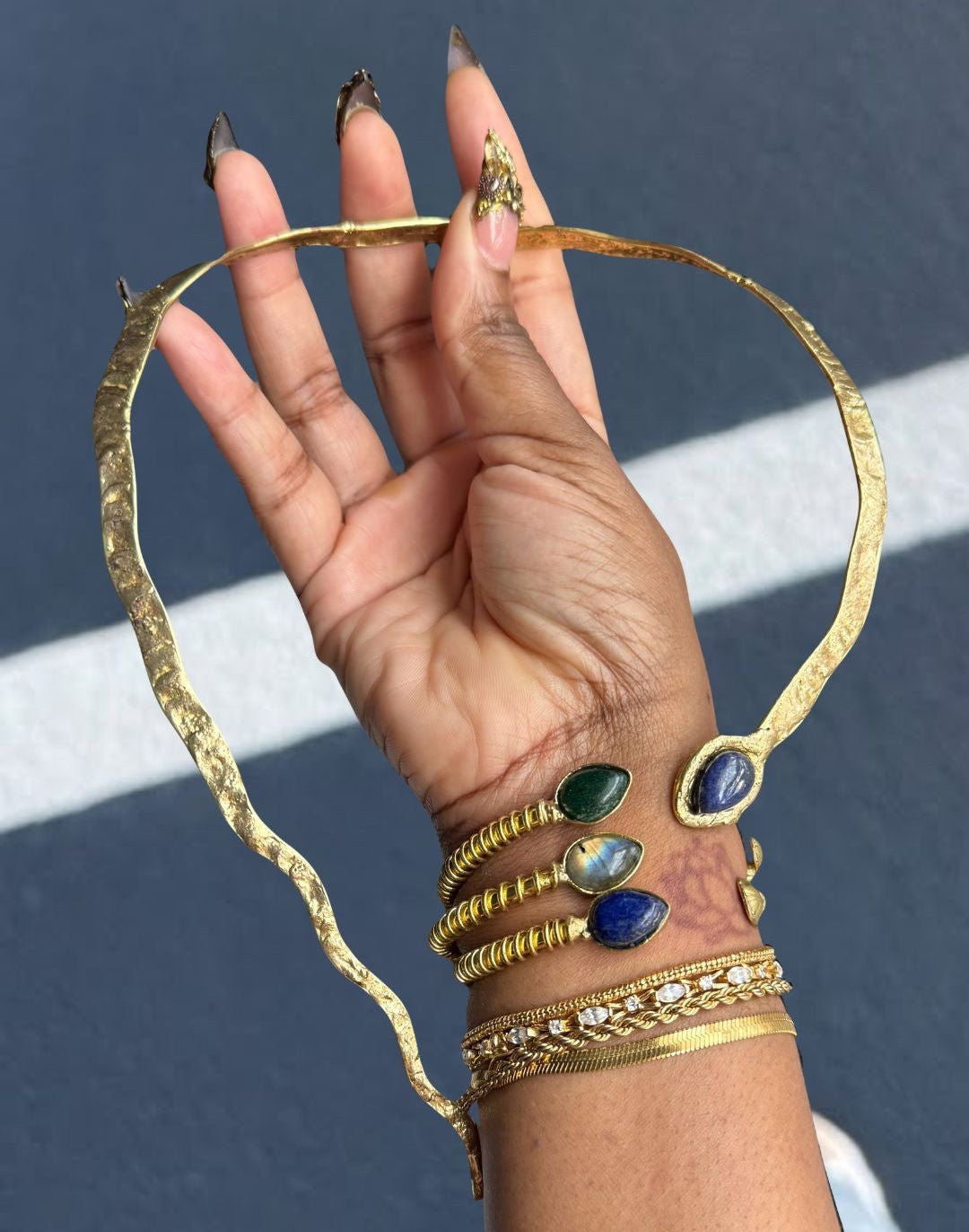 Stone & Brass Cuffs