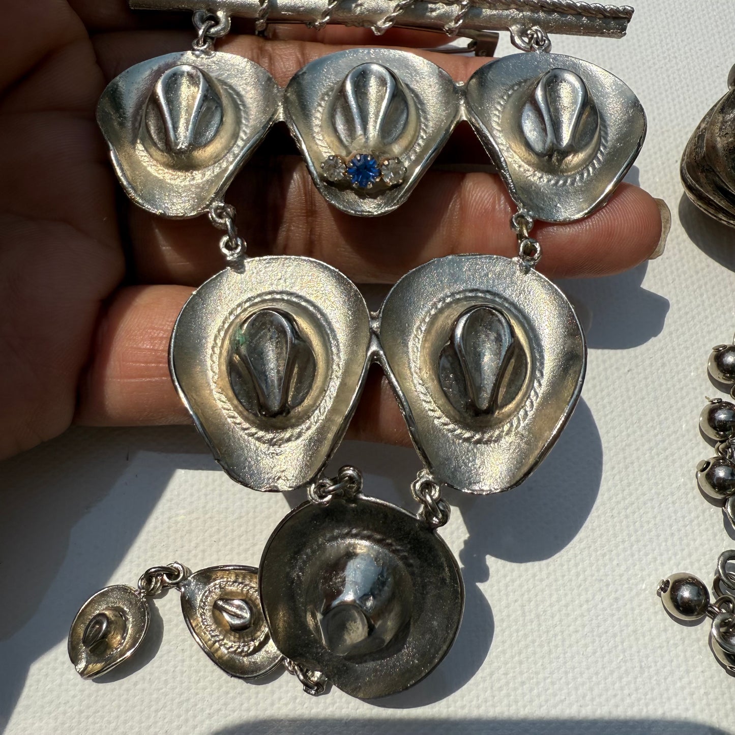Silver Cowboy Hat Brooch